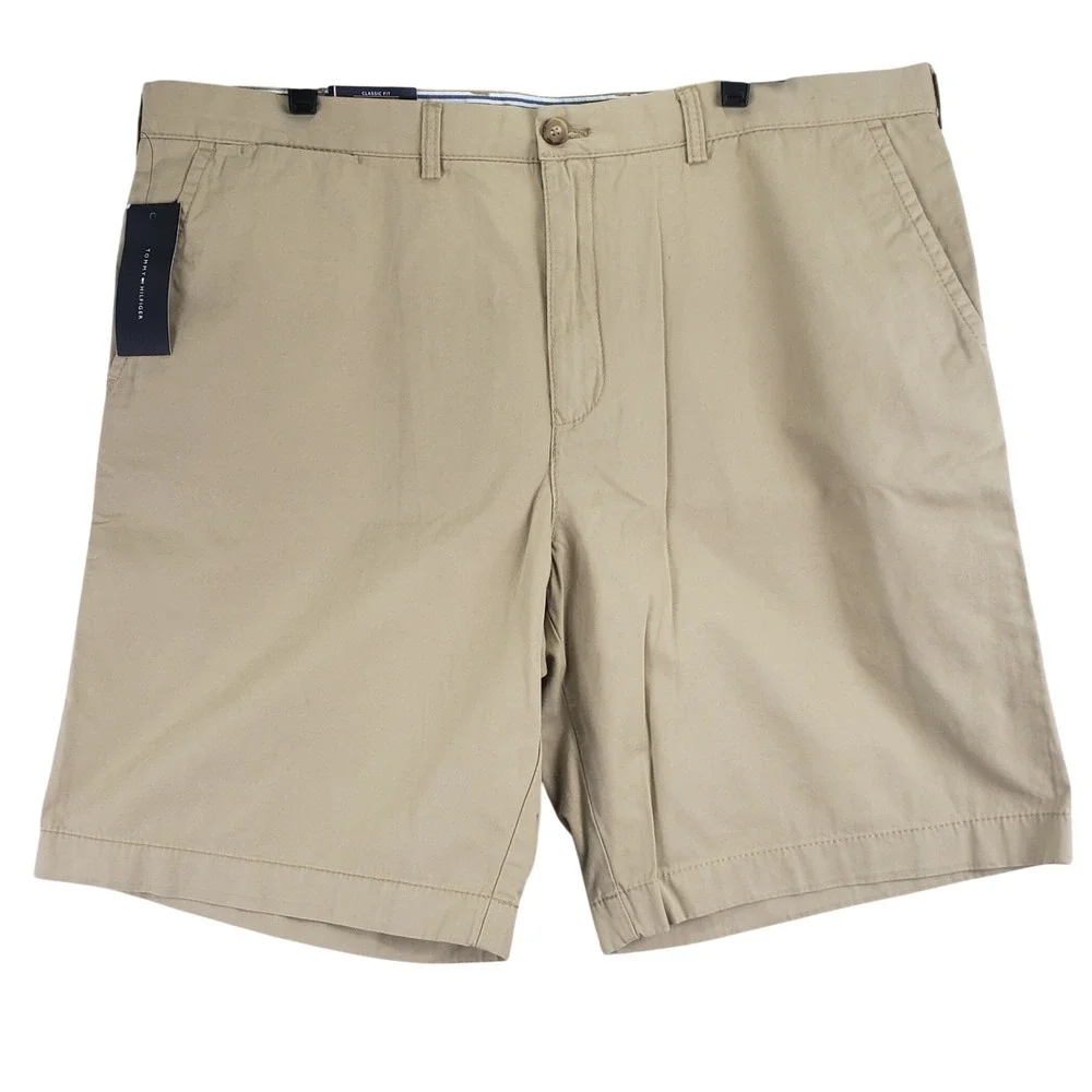 Tommy Hilfiger Mallet Chino Shorts Mens 42 Tan Classic Fit Preppy Khaki